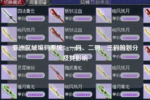 亚洲区域编码系统：一码、二码、三码的划分及其影响